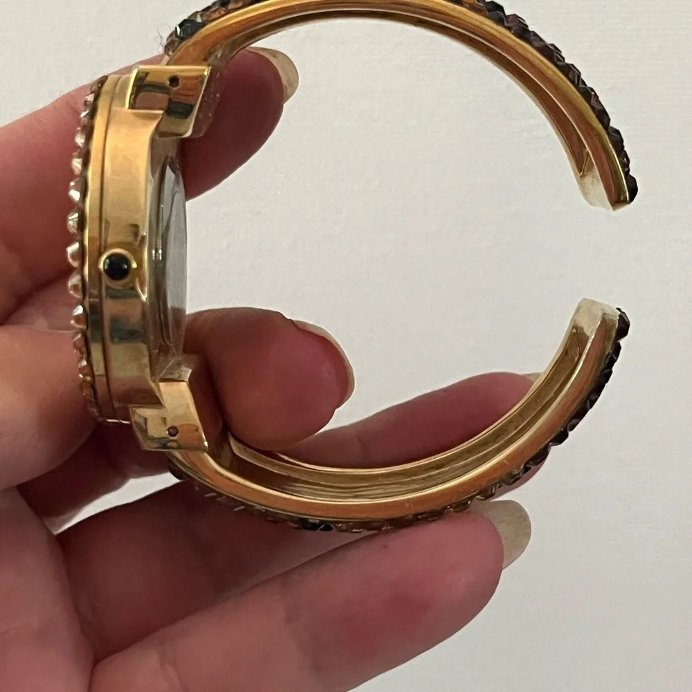 Gold and Black Crystal Watch vintage from Cache